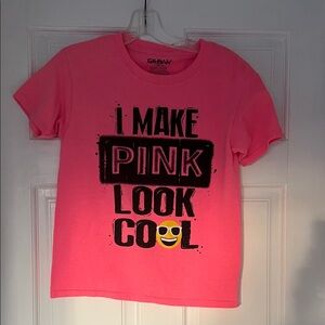 Gildan Bright Pink Kids Tee with Cool Graphic